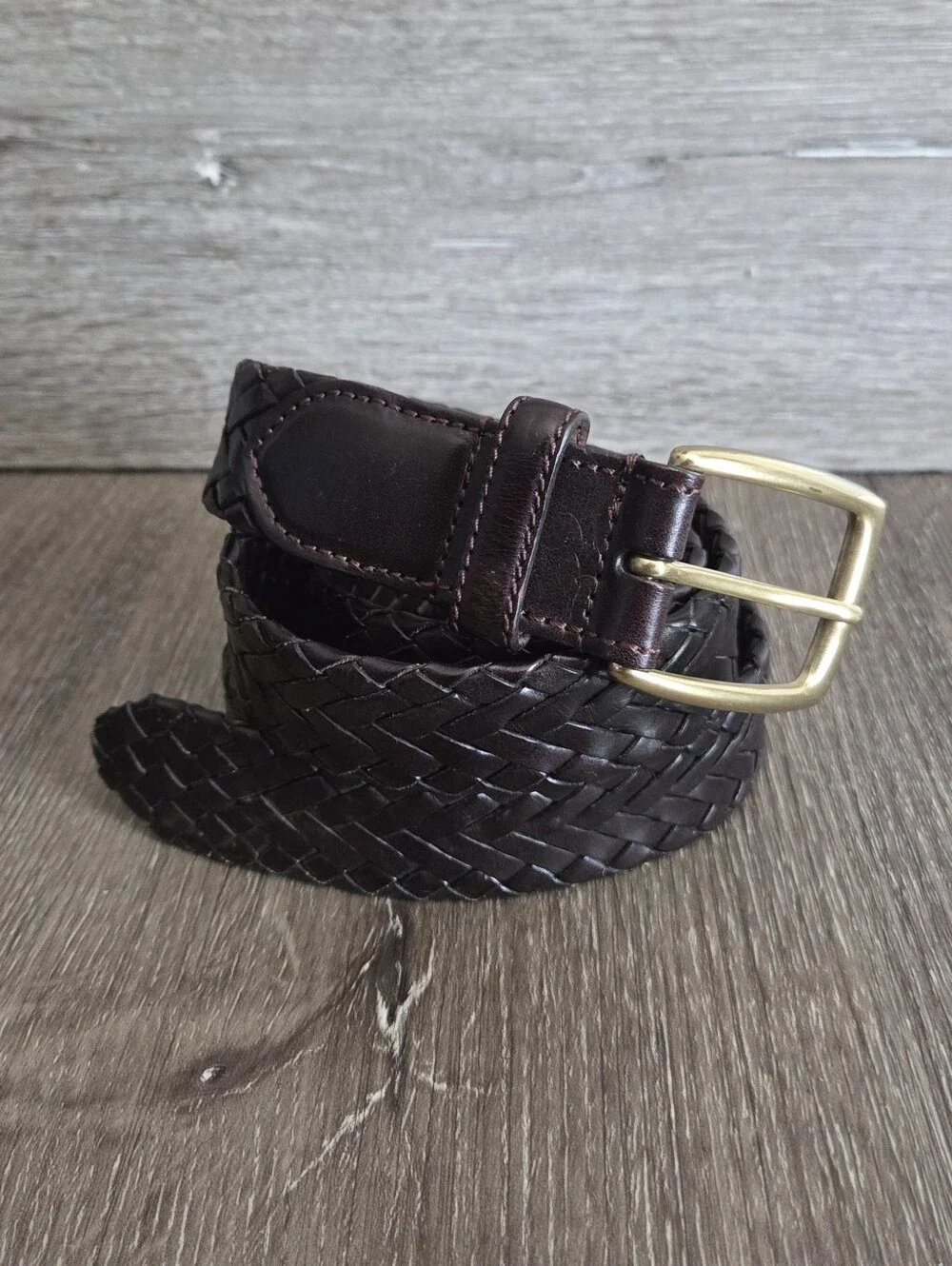 Orvis Men's Braided Leather Belt in Dark Brown Size 46